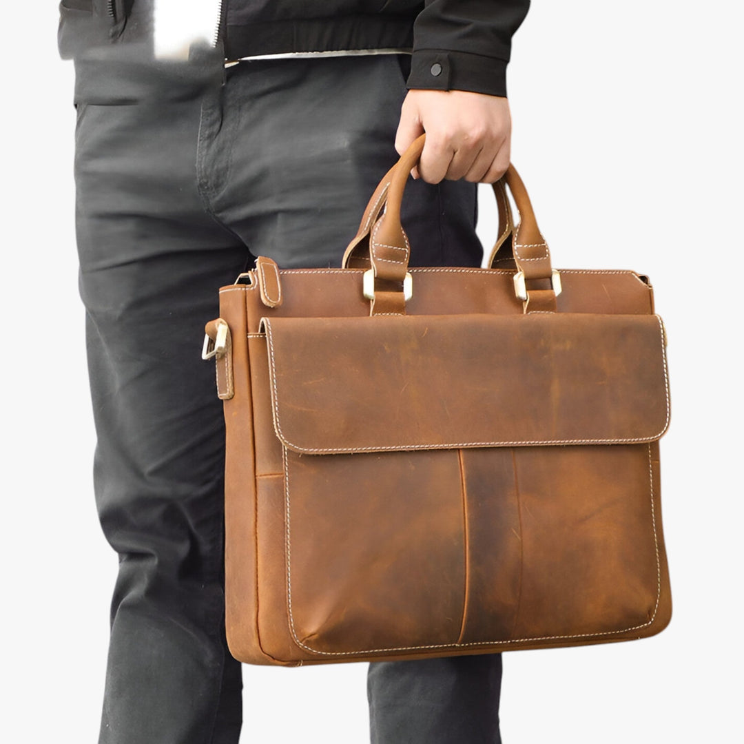 Borsa portadocumenti unisex stile classico, con tracolla removibile. Ideale per laptop, lavoro e viaggi.