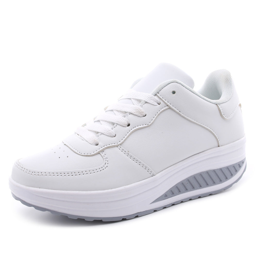 Scarpe sportive platform da donna con lacci, ideali per look casual e di moda, traspiranti e confortevoli.