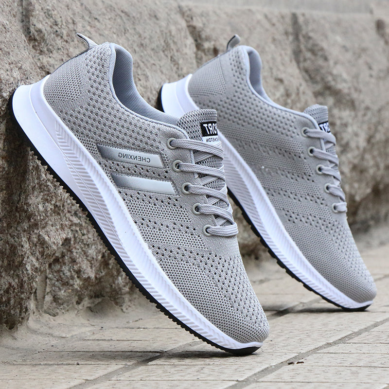 Scarpe da running uomo con suola antiscivolo, comfort duraturo per corsa e sport, colori grigio/nero.