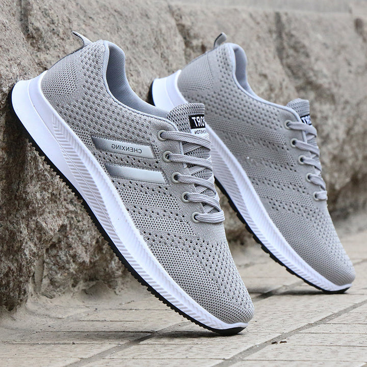 Scarpe da running uomo con suola antiscivolo, comfort duraturo per corsa e sport, colori grigio/nero.