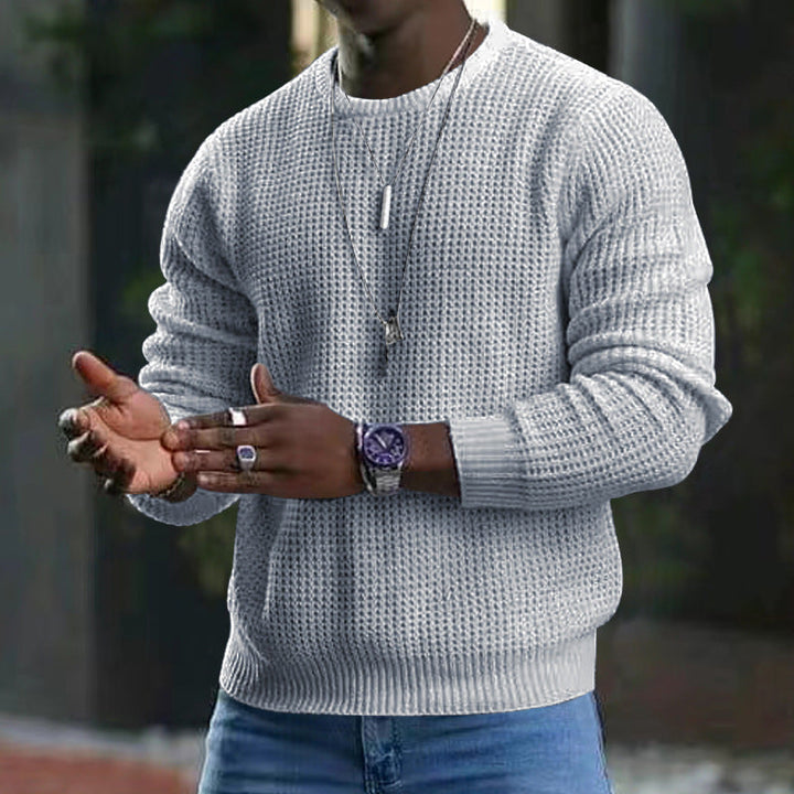 Maglione uomo girocollo, design versatile per la stagione autunno-inverno, abbigliamento casual chic.