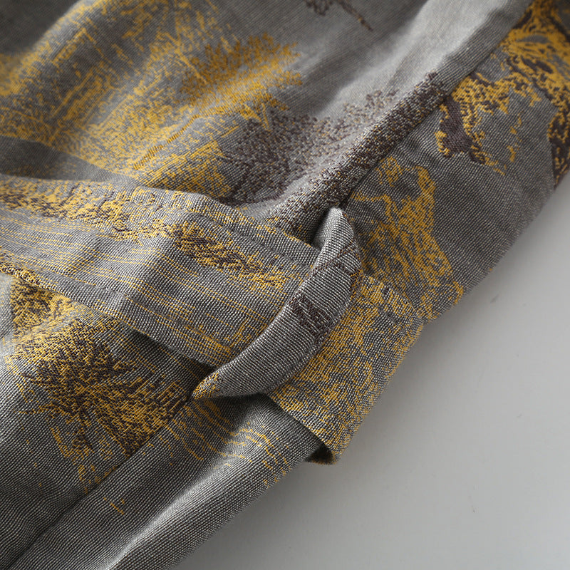 Elegante vestaglia kimono retrò unisex con cintura, traspirante, ideale per la casa e il relax.