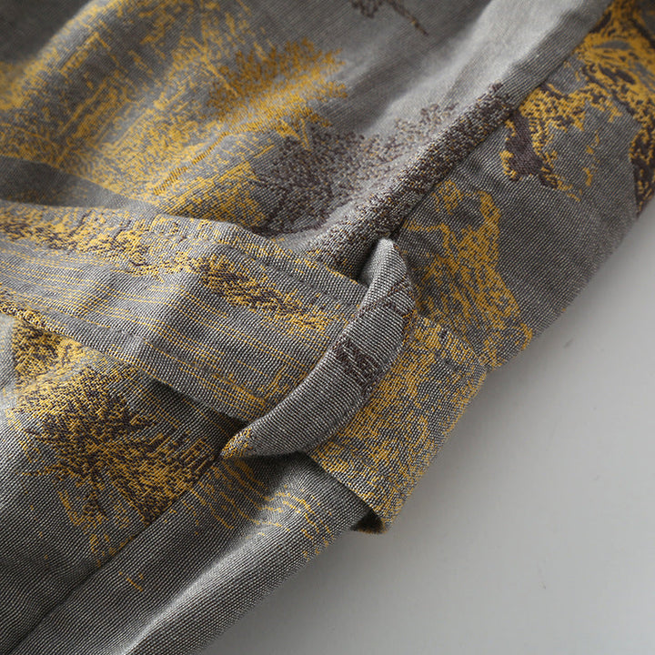 Elegante vestaglia kimono retrò unisex con cintura, traspirante, ideale per la casa e il relax.