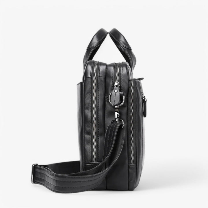 Borsa portadocumenti unisex robusta, con tracolla regolabile, per viaggio e lavoro.