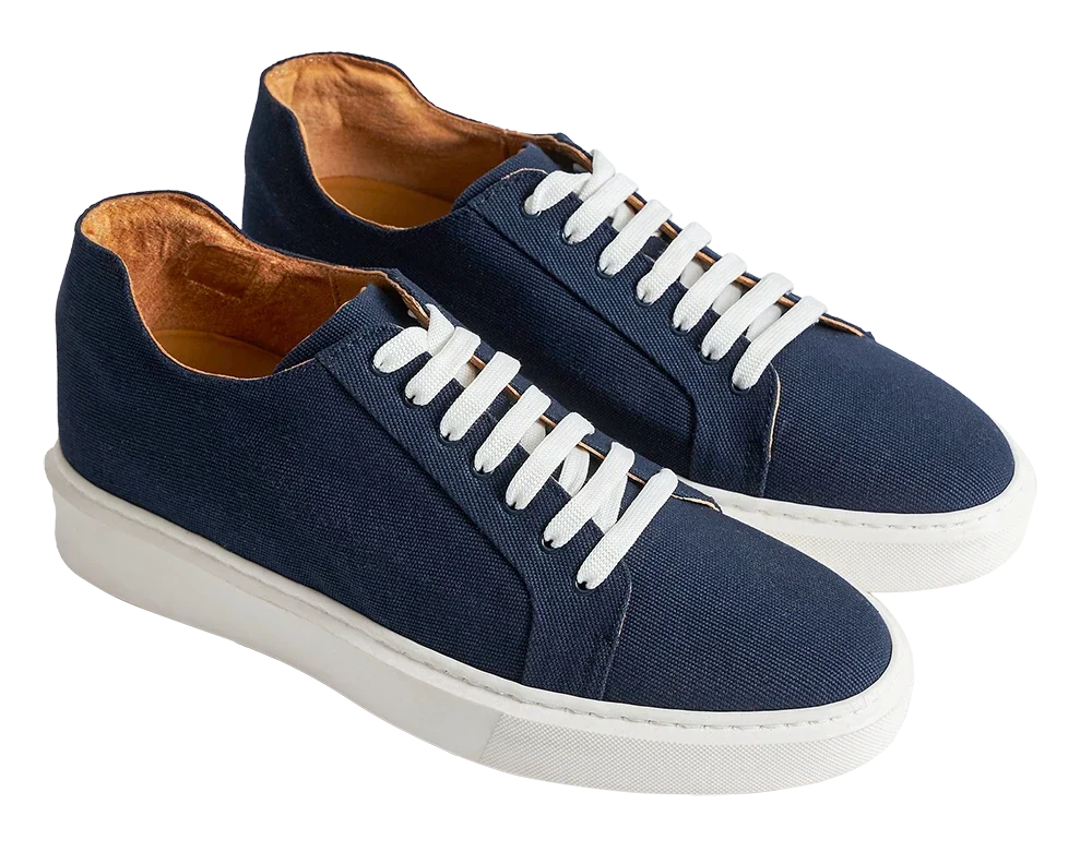 Scarpe sportive uomo blu rialzate 6 cm, design moderno e suola confortevole per maggiore altezza e stile casual.