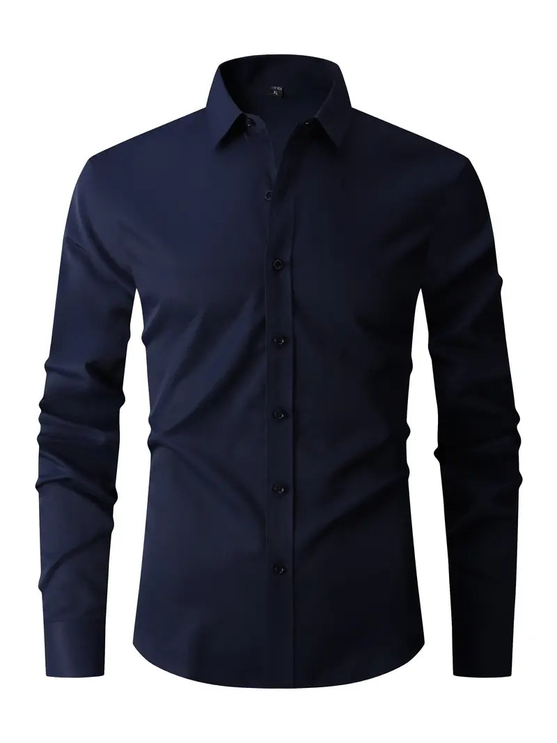 Moda uomo: camicia elegante a maniche lunghe, ideale per outfit semi-formali o casual chic. Abbigliamento versatile.
