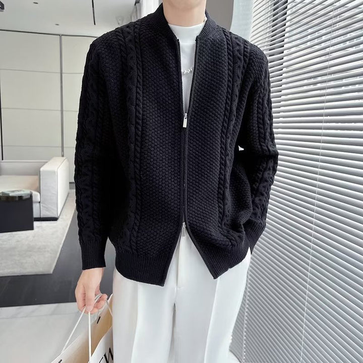 Maglione cardigan da uomo con zip, vestibilità ampia. Perfetto per un look casual e comodo ogni giorno.