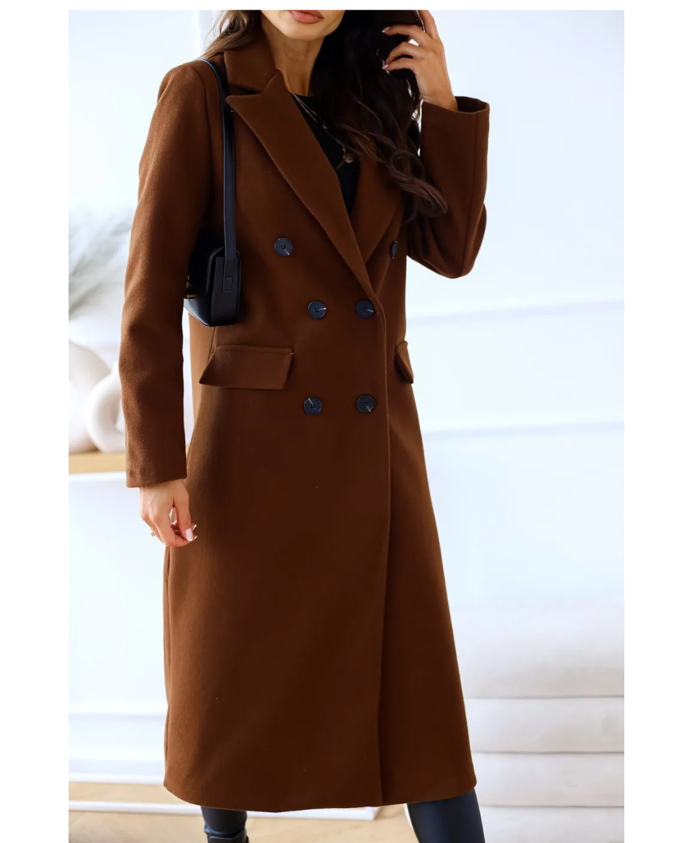 Trench donna elegante e confortevole, lungo e aderente, versatile.