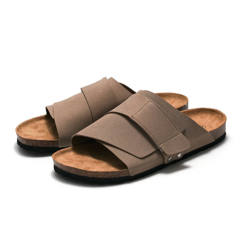 Sandali donna casual, perfetti per l'estate, con doppio cinturino regolabile e comodo plantare in sughero.