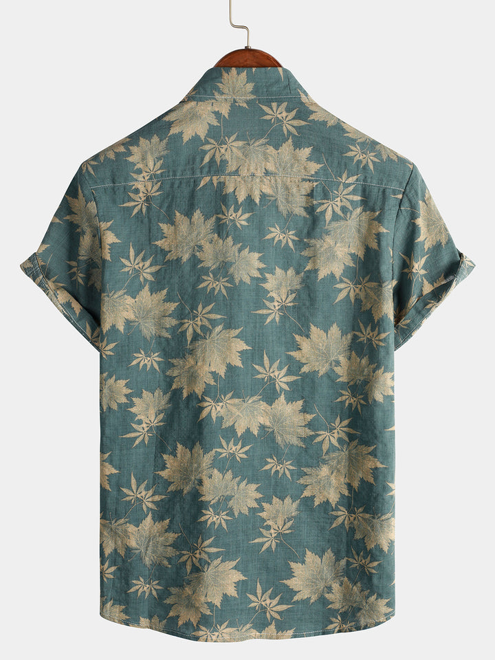 Camicia tropicale uomo a maniche corte, estiva e leggera. Stile casual per moda mare e vacanze.