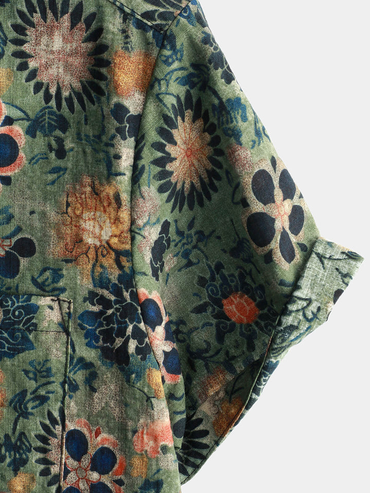 Camicia hawaiana uomo taglie forti a maniche corte, stile tropicale. Abbigliamento estivo comodo.
