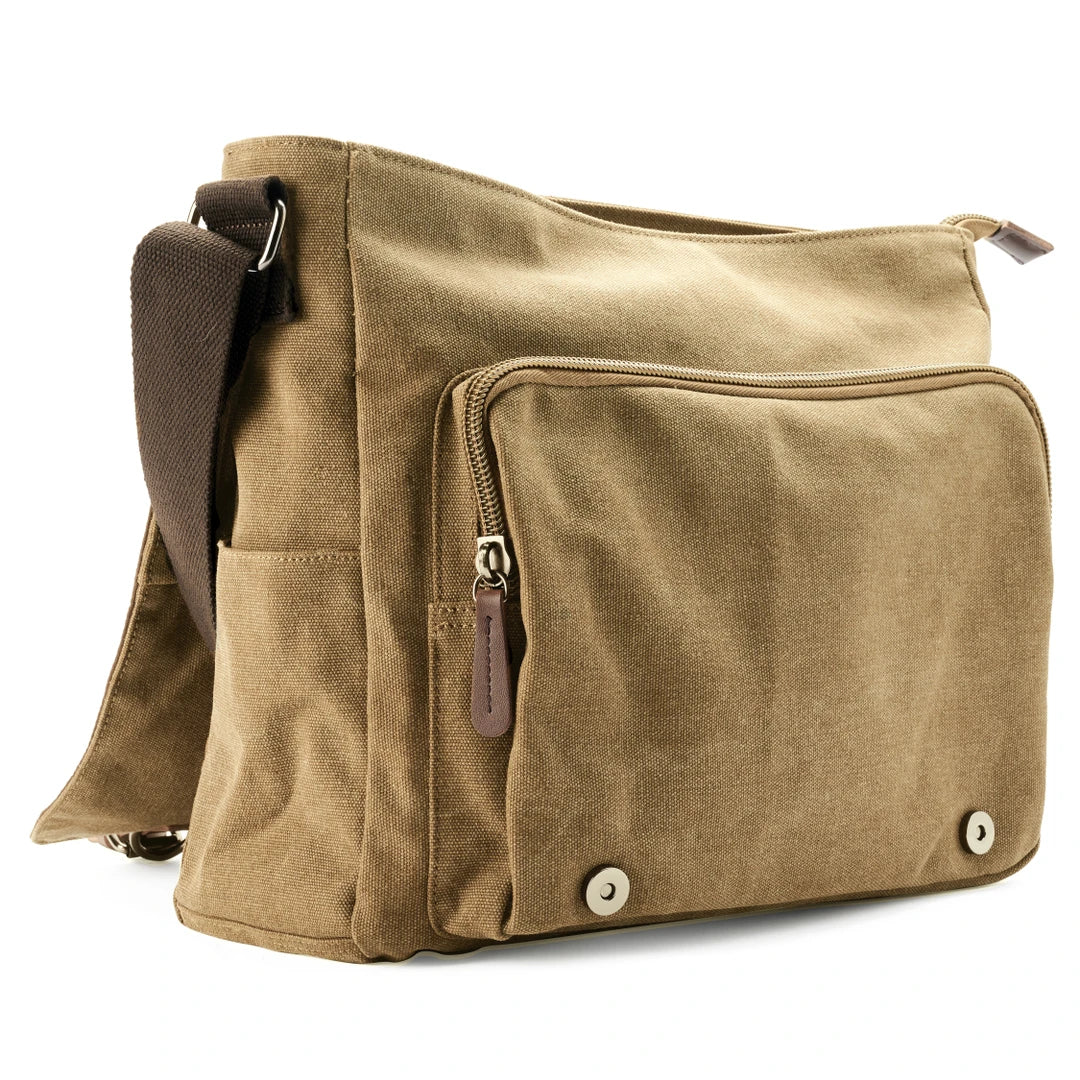 Borsa uomo casual chic, tracolla in tela resistente, perfetta per lavoro e tempo libero.