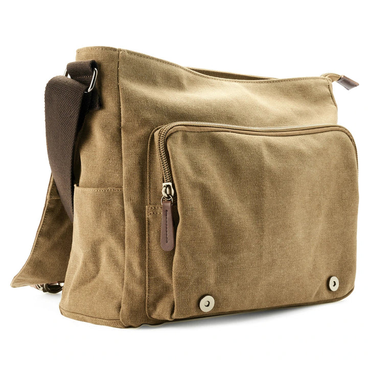 Borsa uomo casual chic, tracolla in tela resistente, perfetta per lavoro e tempo libero.