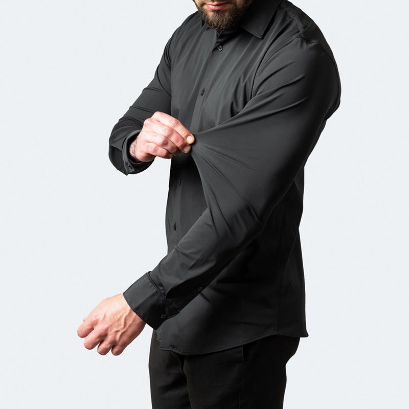 Camicia uomo elegante comfort, elasticizzata e antipiega, perfetta per business e occasioni casual.