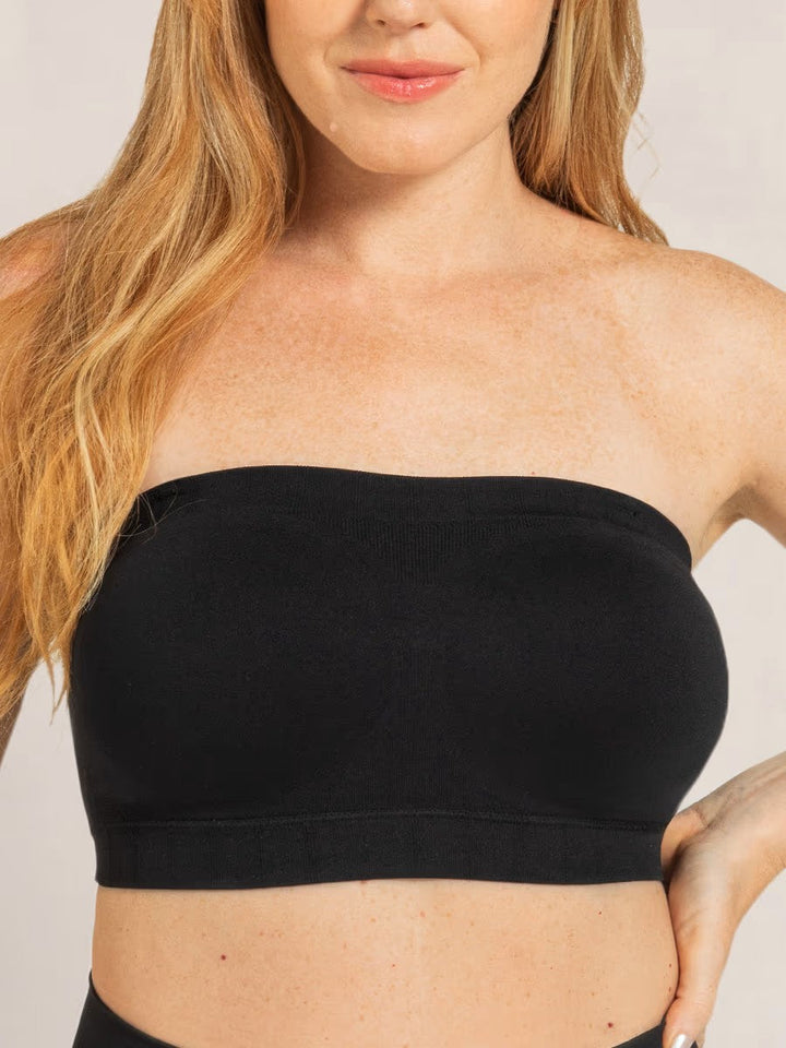 Reggiseno senza spalline seamless da donna, colore nude, per un look invisibile e confortevole.