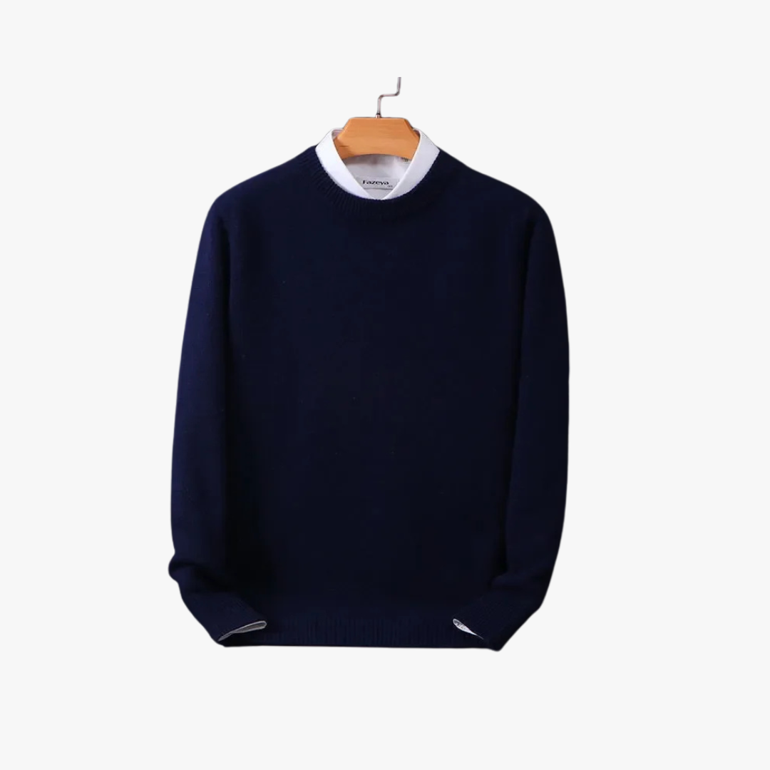 Maglione uomo girocollo ampio, stile versatile. Perfetto per abbigliamento casual maschile in autunno/inverno.