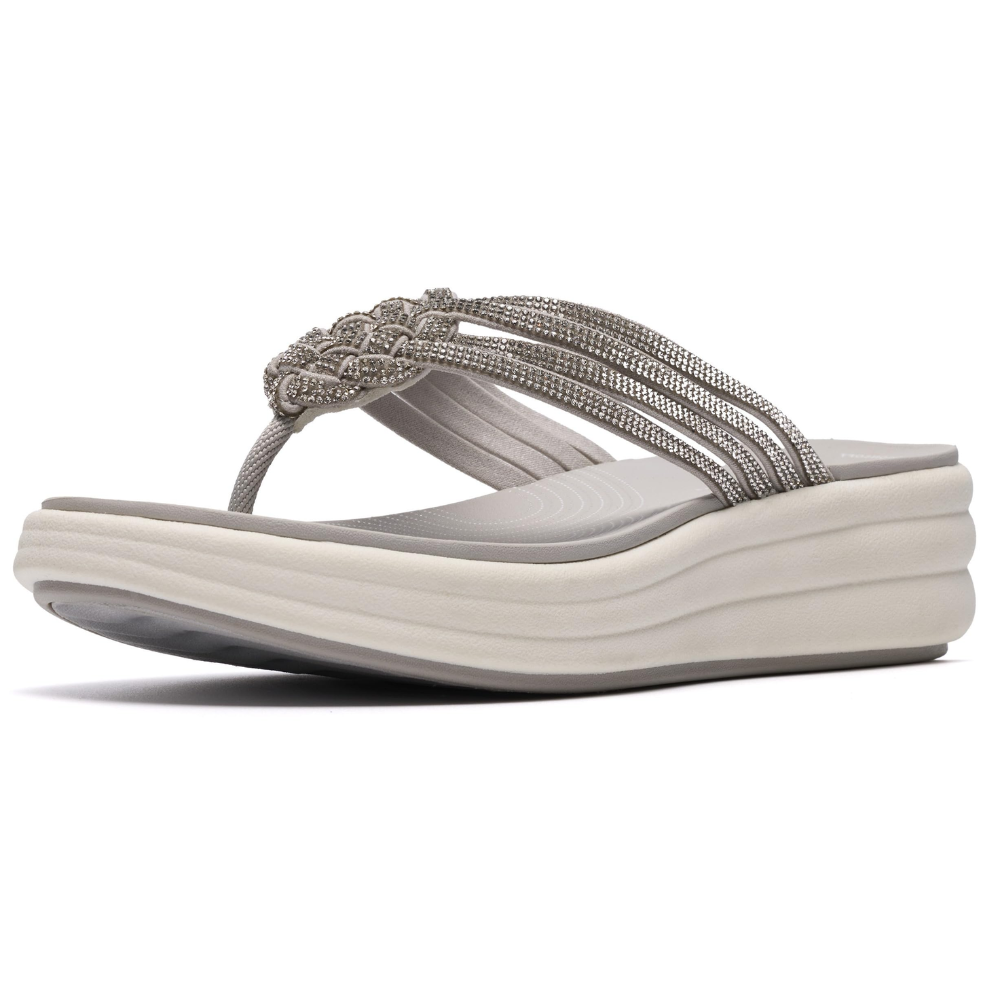 Sandali donna neri con strass, infradito glamour ideali per outfit casual o serali estivi.