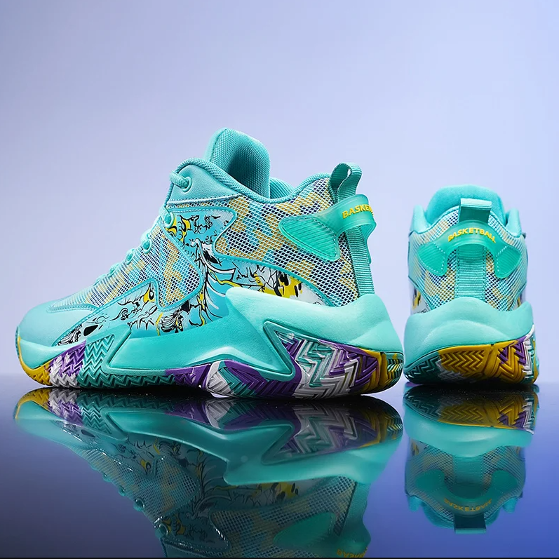 Scarpe basket uomo ammortizzate, aderenti per il campo. Performance e comfort sportivo.