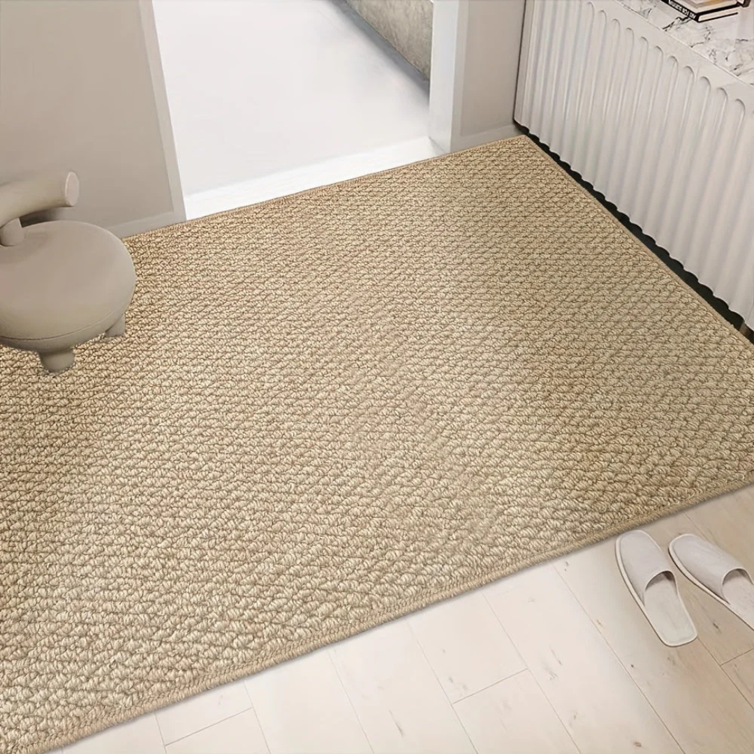 Zerbino tappeto beige lavabile e antiscivolo per interni, durevole, ideale per ingresso di casa, protegge pavimenti.