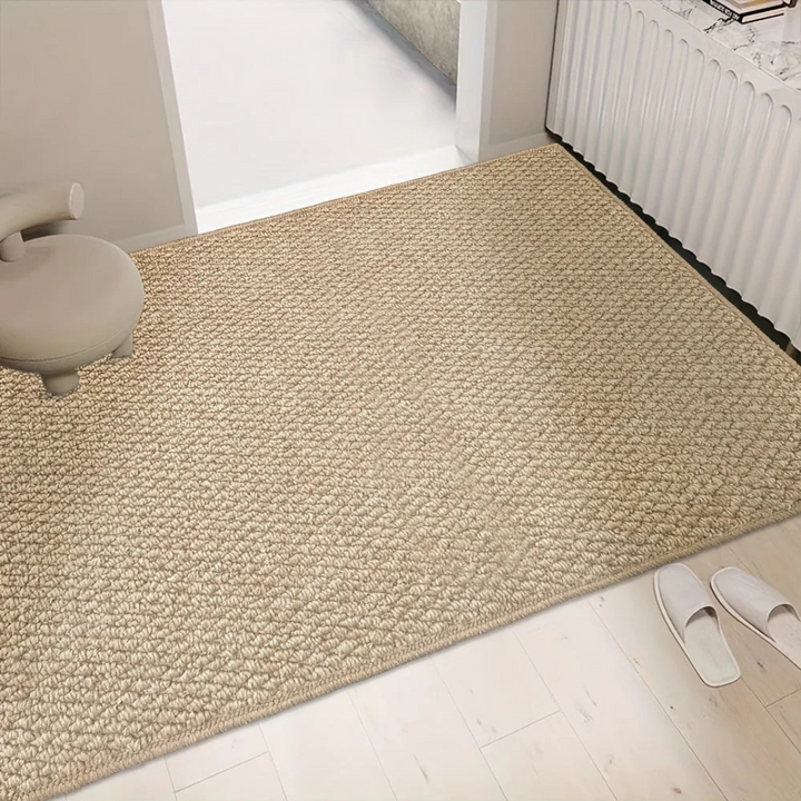 Zerbino tappeto beige lavabile e antiscivolo per interni, durevole, ideale per ingresso di casa, protegge pavimenti.