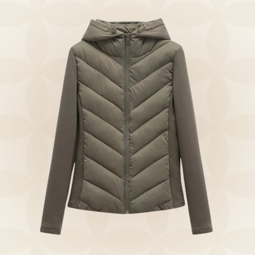 Giacca donna mezza stagione con motivo chic, perfetta per primavera e autunno.