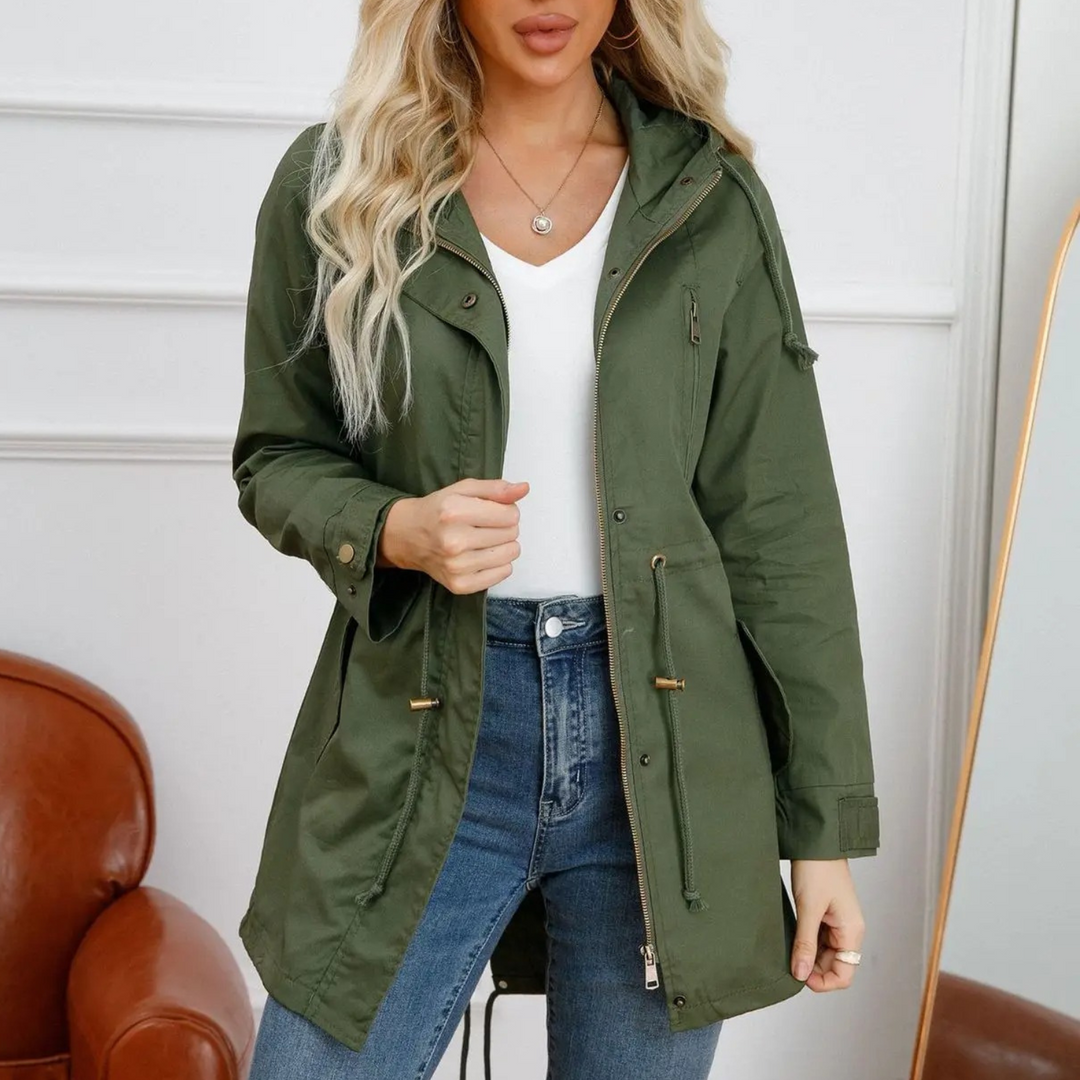 Giacca a vento leggera da donna con cappuccio per primavera/autunno, ideale per casual e viaggio.