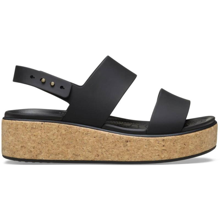 Sandali con plateau da donna neri, eleganti e confortevoli per l'estate. Perfetti per moda casual e serate.
