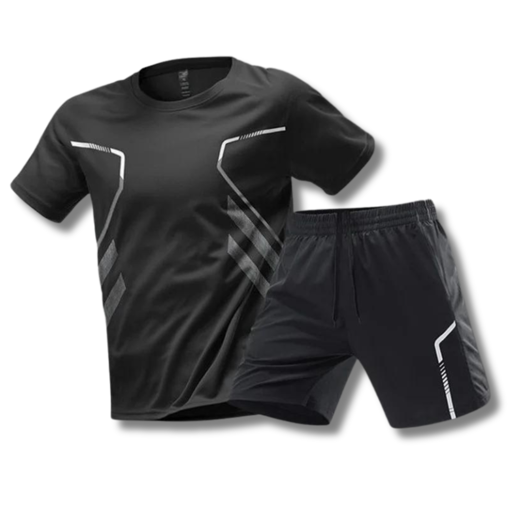 Completo sportivo estivo uomo per tennis e padel. Tessuto traspirante per massimo comfort in campo.