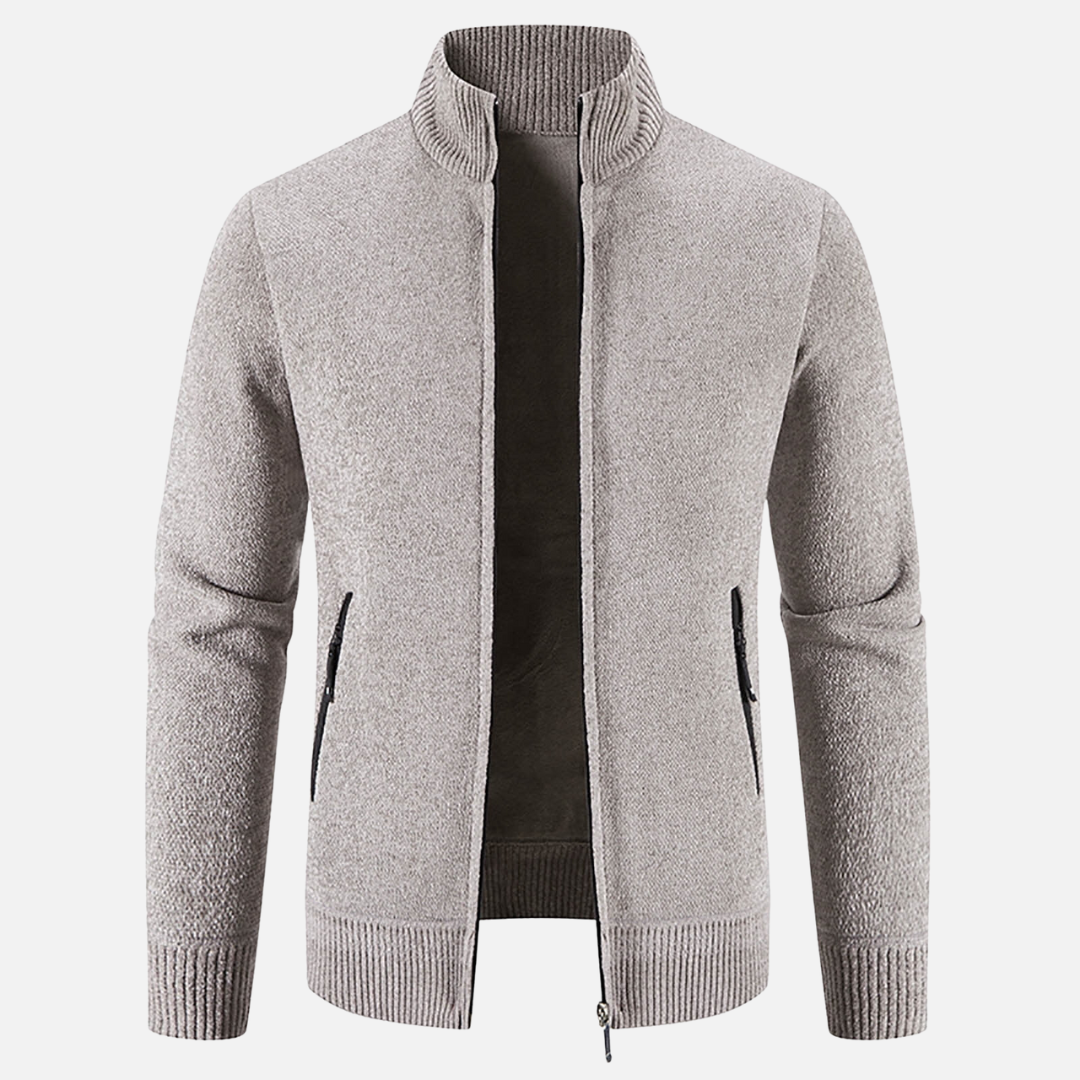 Giacca invernale da uomo grigia calda e confortevole per affrontare il freddo urbano con stile.