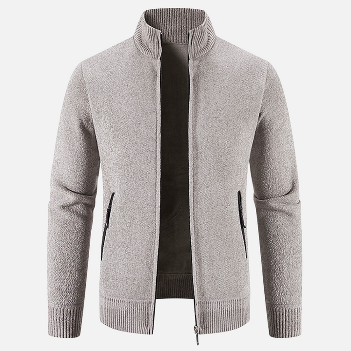 Giacca invernale da uomo grigia calda e confortevole per affrontare il freddo urbano con stile.