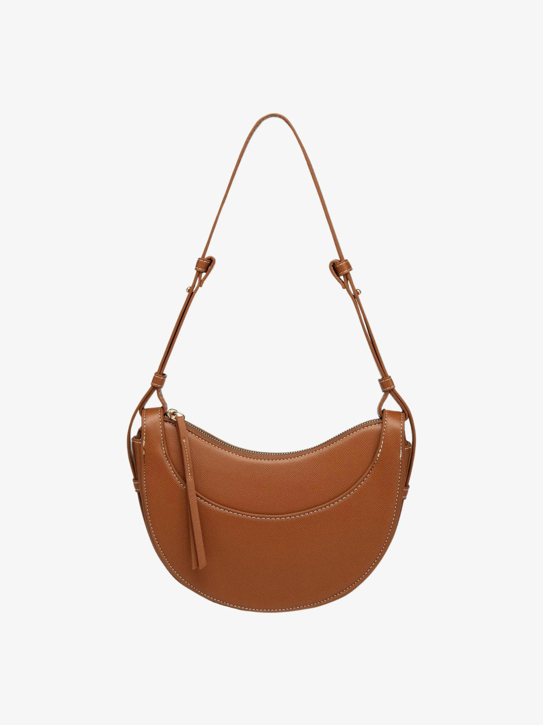 Borsa a tracolla curva da donna con nappina, perfetta per lo stile quotidiano ed elegante.