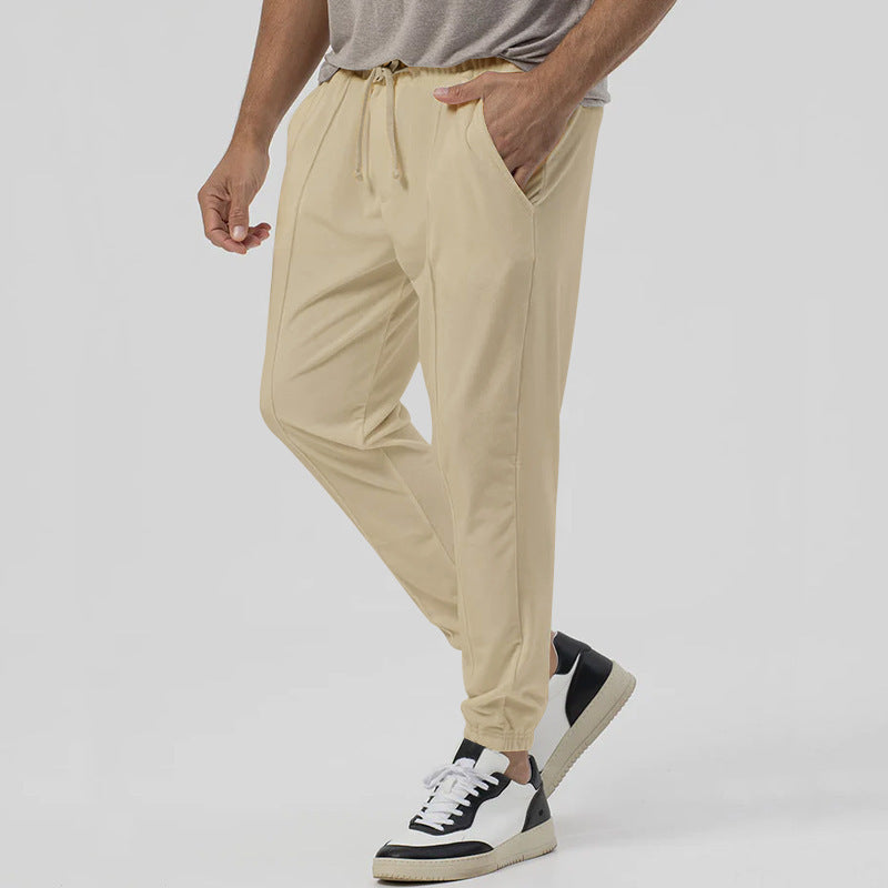 Pantaloni tuta uomo tapered per comfort quotidiano e stile streetwear, vita media.