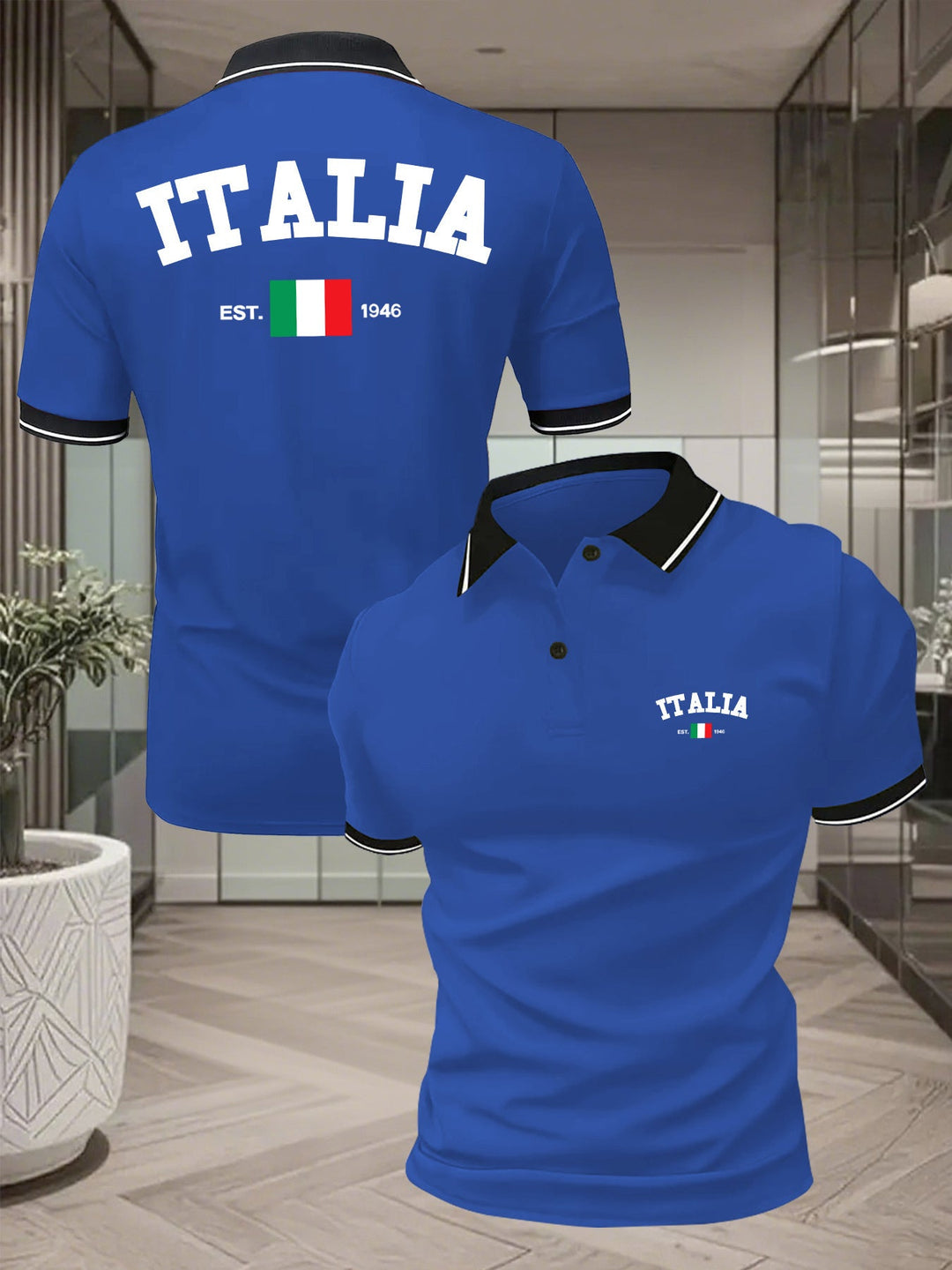Polo uomo traspirante a maniche corte, perfetta per l'estate, comfort e stile italiano.