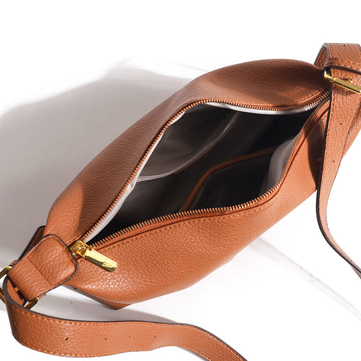 Borsa a tracolla sintetica marrone per donna, stile elegante e perfetta per ogni giorno.