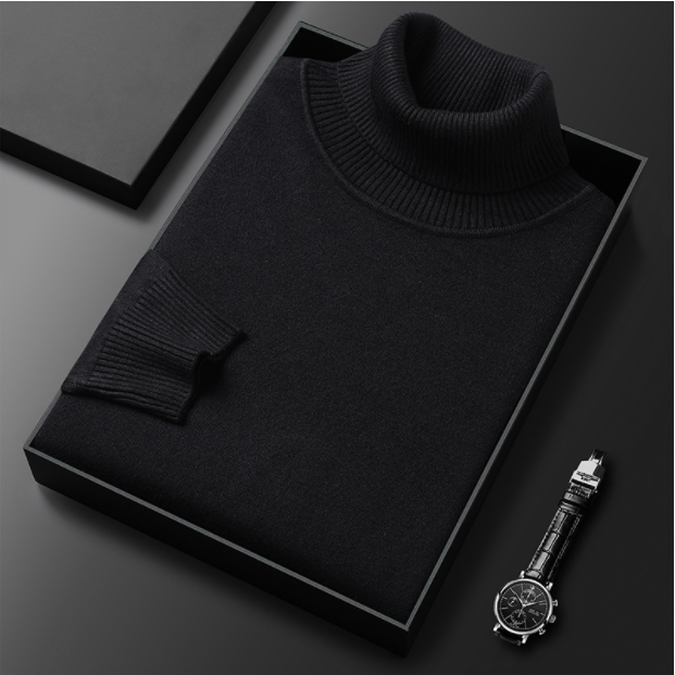Pullover uomo a collo alto, in maglia calda per l'inverno, perfetto per la moda maschile.