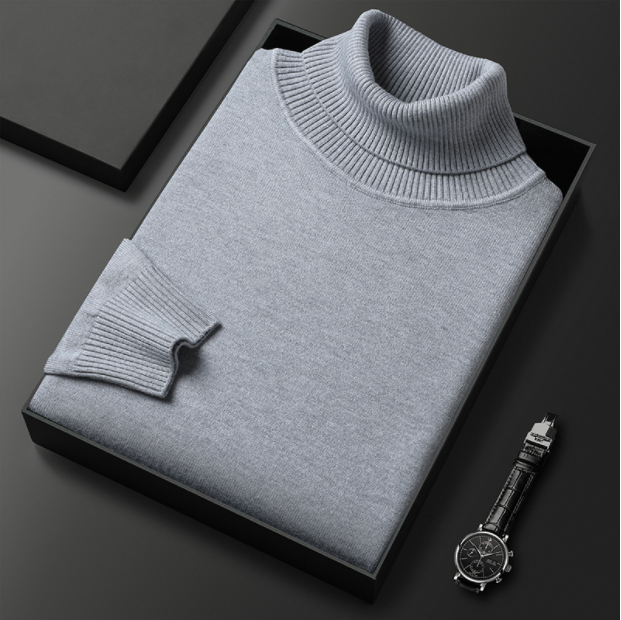 Pullover invernale da uomo, con collo alto, essenziale per affrontare il freddo con stile.