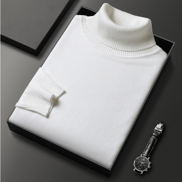 Maglione caldo uomo, a collo alto, per l'inverno, perfetto per un comfort duraturo.