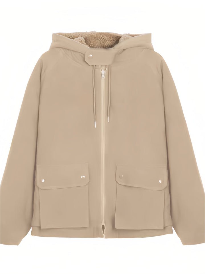 Parka donna elegante e caldo, oversize con cappuccio. Ideale per abbigliamento invernale comodo e stile casual.