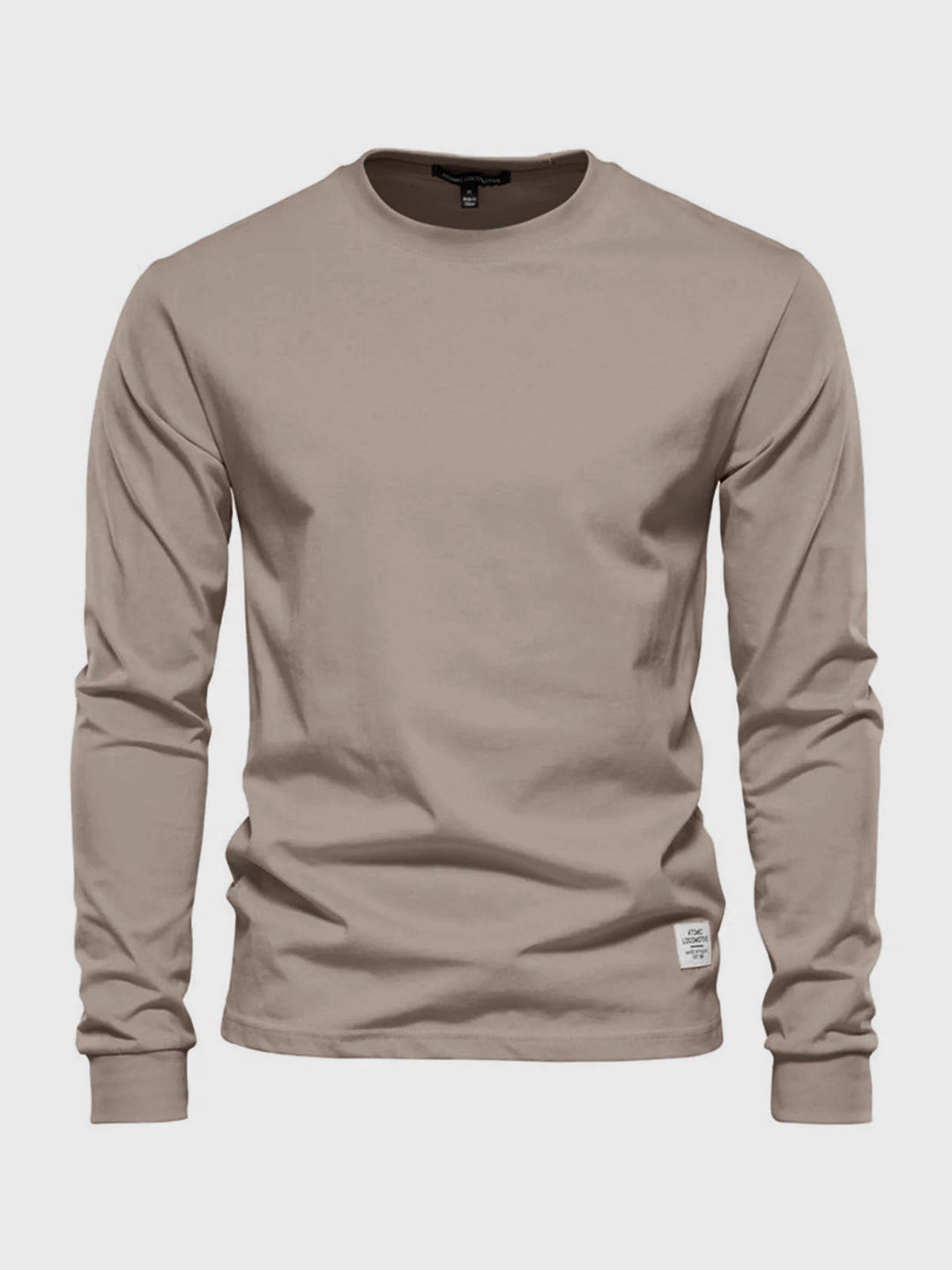 T-shirt uomo a maniche lunghe con girocollo, vestibilità regolare, perfetta per look casual e quotidiani.