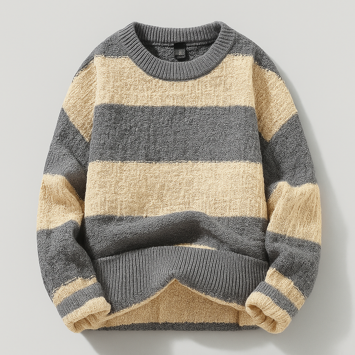 Maglione invernale uomo, elegante e versatile, per autunno/inverno. Collo a costine, vestibilità regolare, moda uomo.