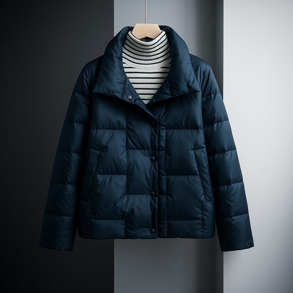 Moderna giacca trapuntata da donna, design slim e pratico per un tocco di moda.