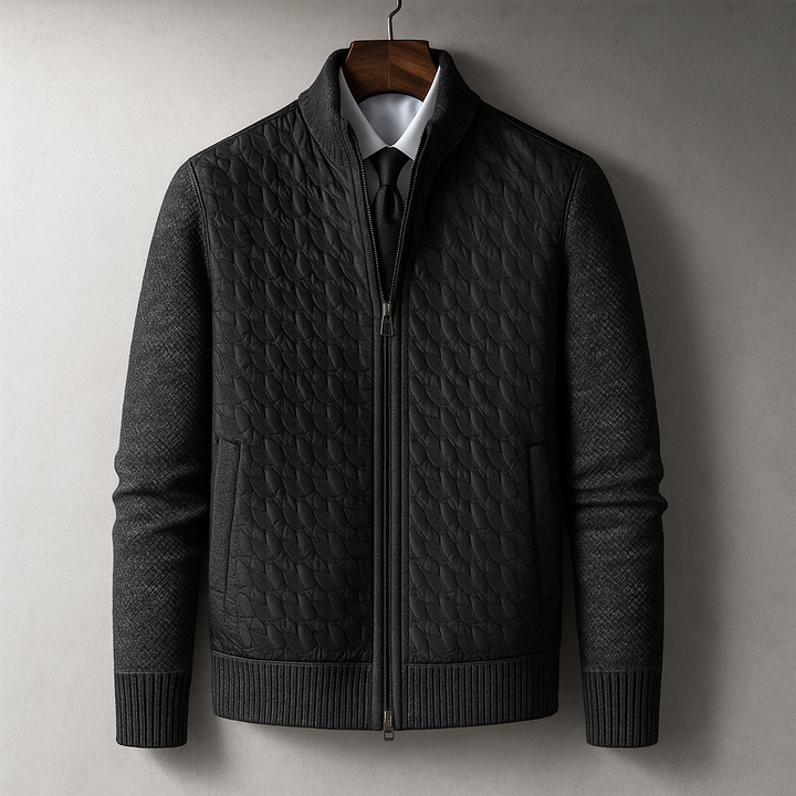Giacca bomber uomo versatile, trapuntata con maniche in maglia, confortevole per il tuo stile quotidiano.