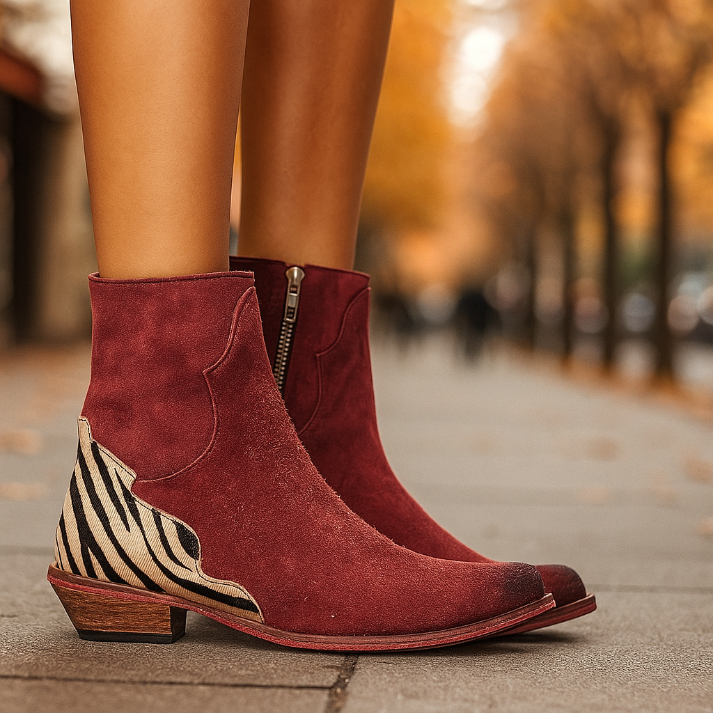 Stivaletti donna con tacco basso, eleganti e comodi. Ideali per la moda donna e il comfort quotidiano invernale.