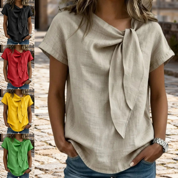 T-shirt donna casual a maniche corte, perfetta per l'abbigliamento quotidiano e il comfort. Moda femminile versatile.