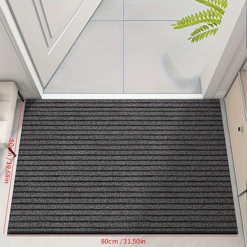 Zerbino resistente a righe per ingresso esterno/interno, facile da pulire, base antiscivolo.