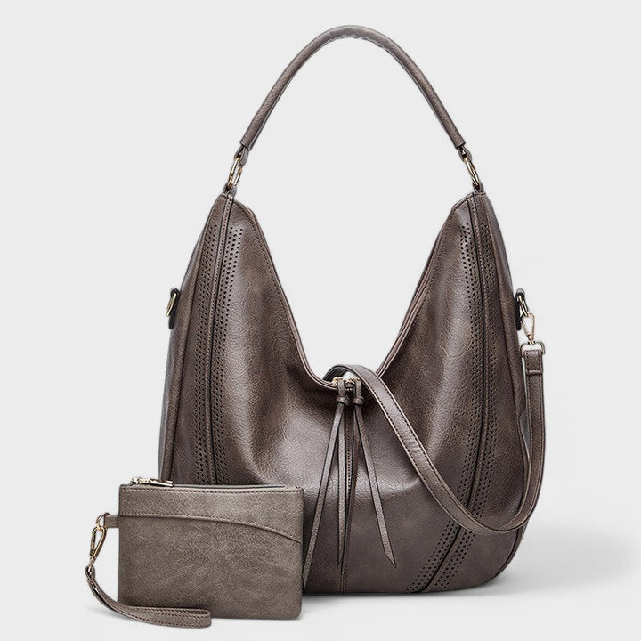 Set borsa hobo donna grande con portafoglio abbinato, design boho chic, ideale per tutti i giorni, casual elegante.