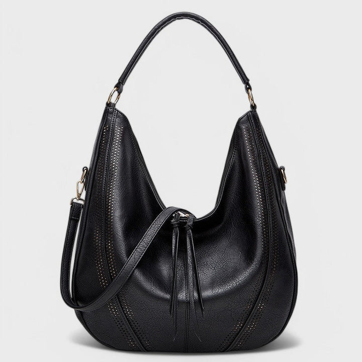 Borsa a tracolla hobo donna, capiente e pratica, stile boho chic, accessorio moda con portafoglio coordinato.