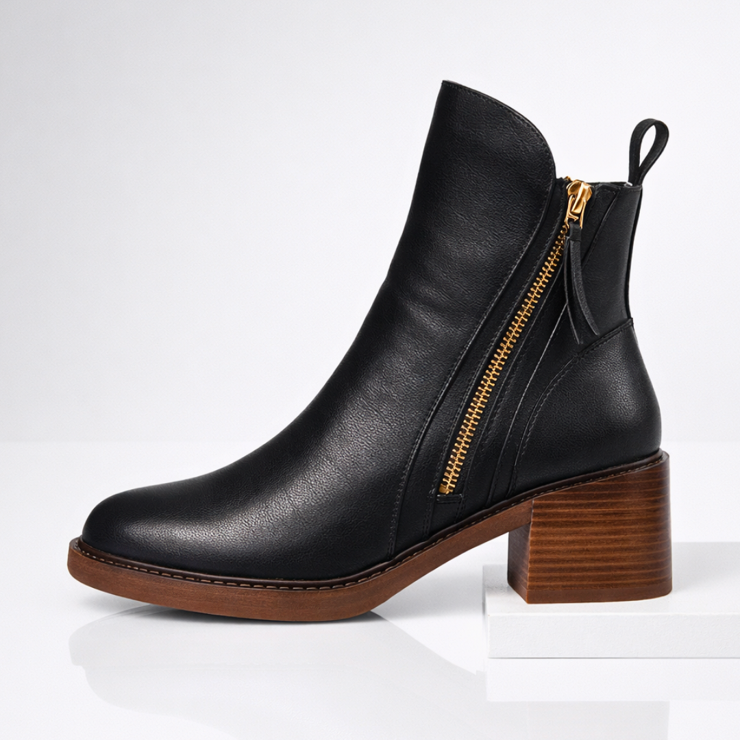 Eleganti stivaletti da donna in pelle con tacco, massimo comfort duraturo.