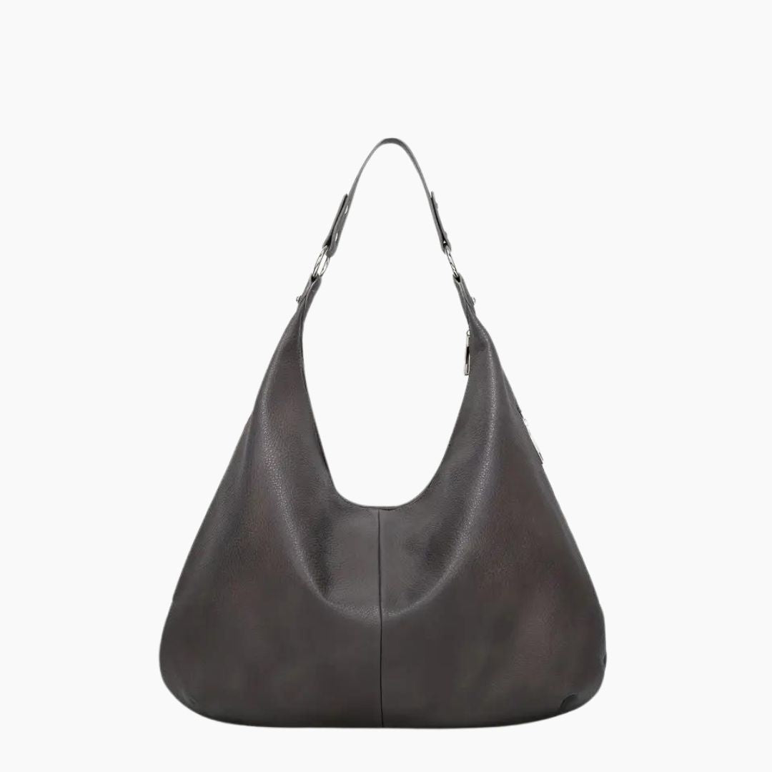 Dettaglio raffinato: borsa hobo donna vino rosso, capiente e con pratica tracolla.