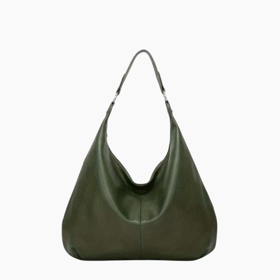 Elegante borsa hobo donna, colore vino rosso, con ampio spazio interno e tracolla.